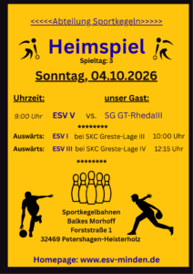 Kegeln  3. Spieltag @ Balkes Morhoff