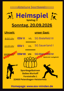 Kegeln  2. Spieltag @ Balkes Morhoff